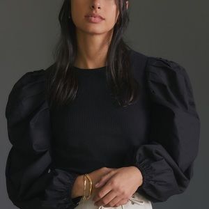 Anthropologie Lea and Viola Puff Sleeve Top